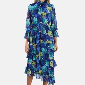 MISA Rania Dress in Electric Floral Blue Multi Size Medium